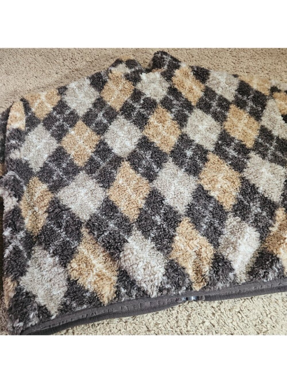Abercrombie & Fitch Sherpa Fleece Jacket Womens M Full Zip Patterned Cozy EUC - Picture 10 of 10